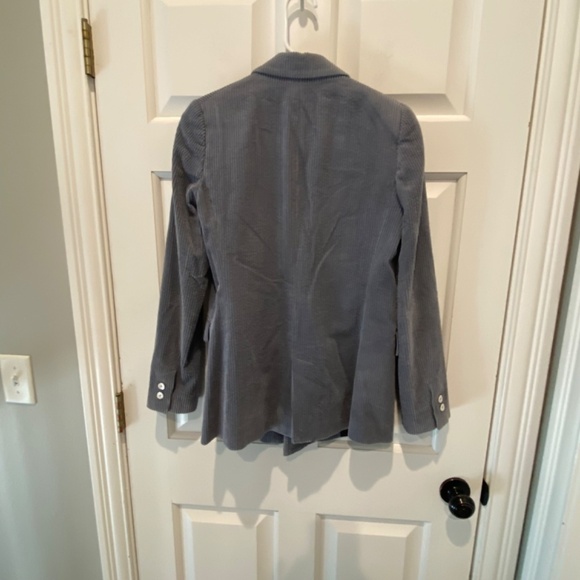 Zara Corduroy double breasted oversized Blazer Blue Gray 16564 - Picture 6 of 12